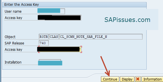 Enter the SAP Developer Access Key