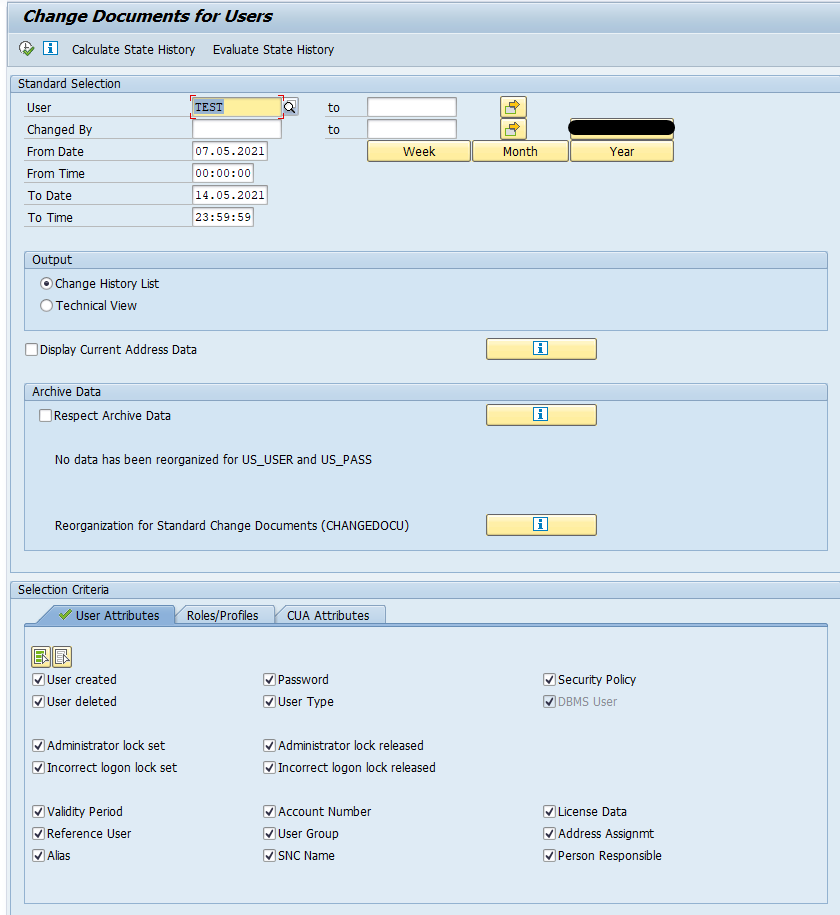 change document selection screen