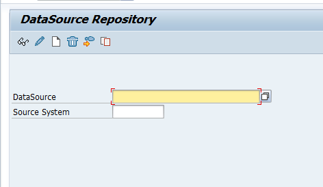 Datasource Repostory input screen