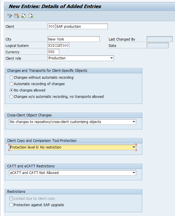 SAP Client: SCC4