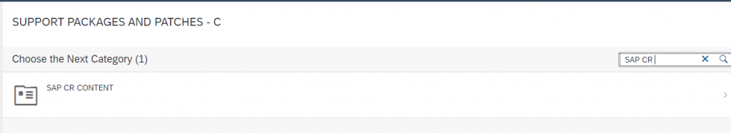SAP CR CONTENT download screen