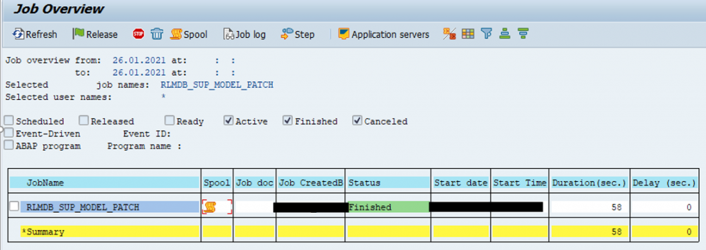 Job RLMDB_SUP_MODEL_PATCH finished successfully