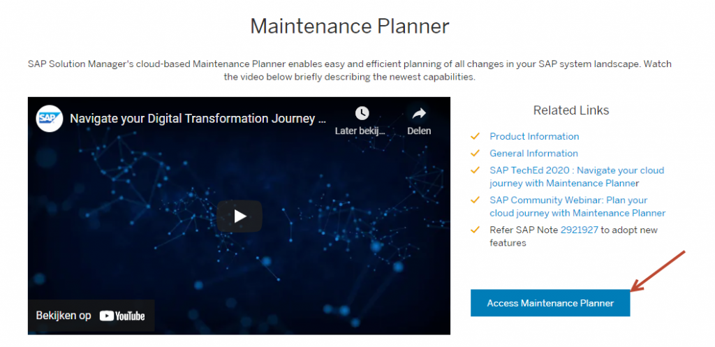 Access Maintenance planner