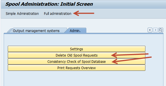 SPAD --> Full administration --> Delete Old Spool Requests