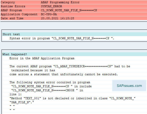 Syntax_error in program "CL_SCWN_NOTE_SAR_FILE_N=======CP 