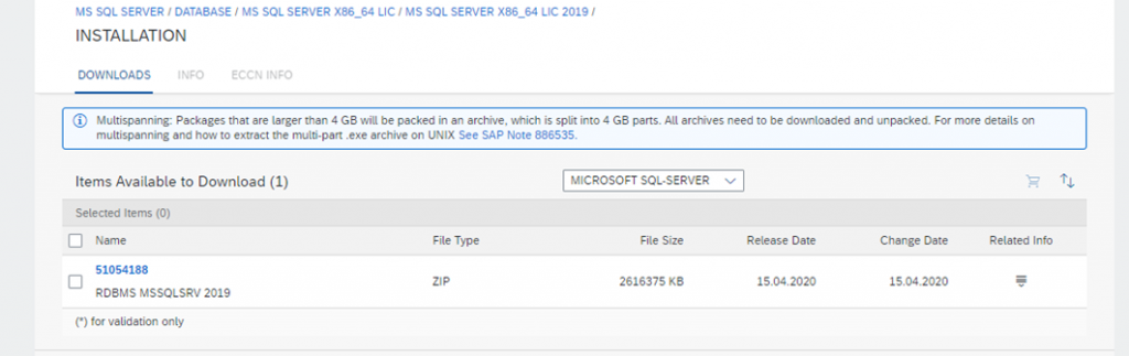 Download MS SQL Server 2019