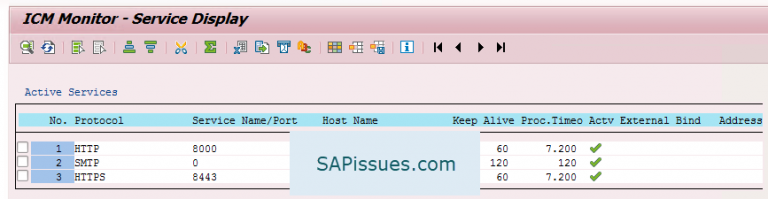 how to check http and https ports in sap